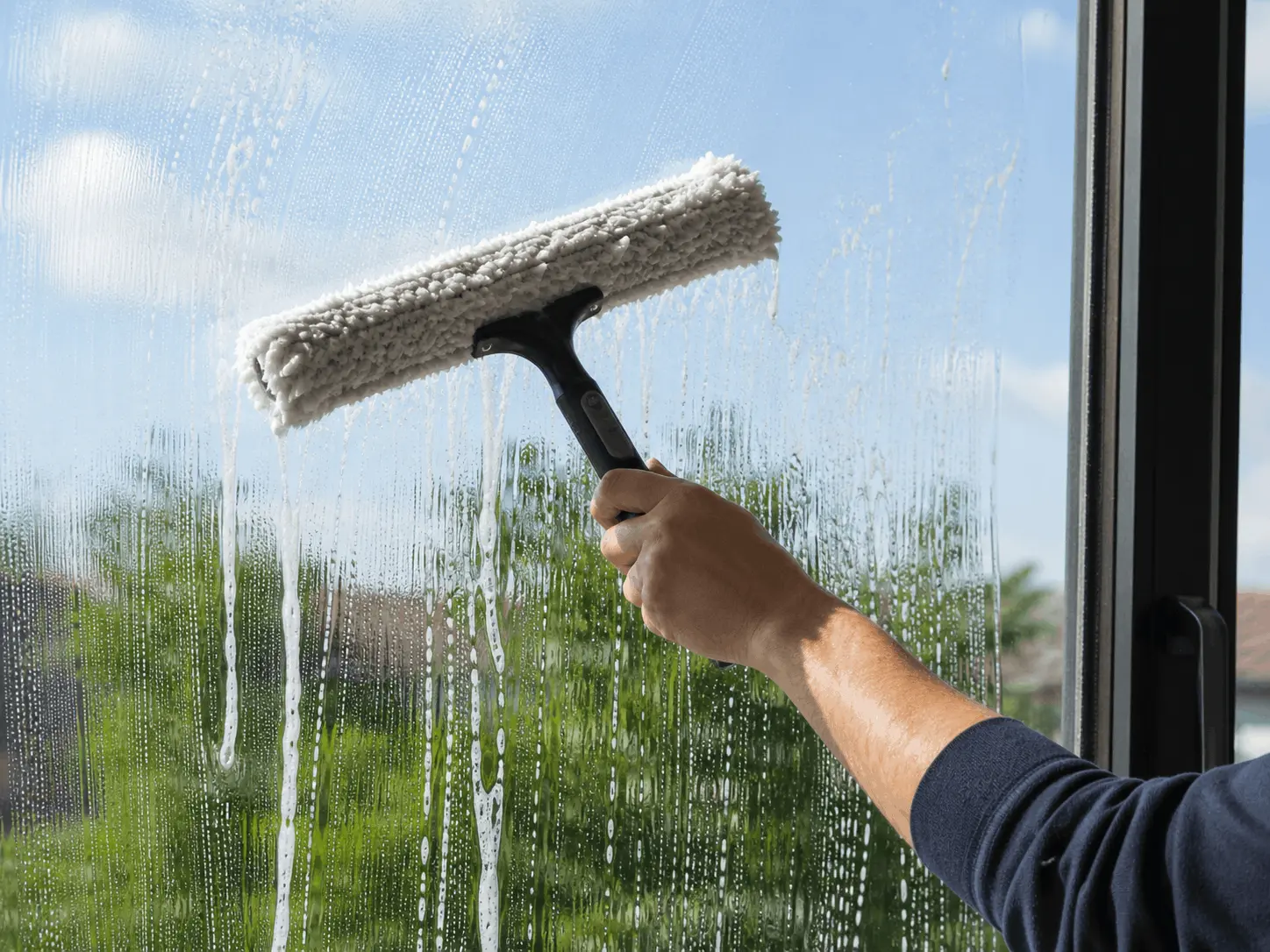Glazenwasser in Odiliapeel aan het werk